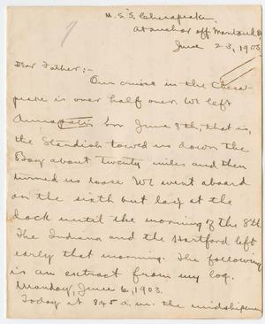 [Letter from Chester W. Nimitz to William Nimitz, June 23, 1903]