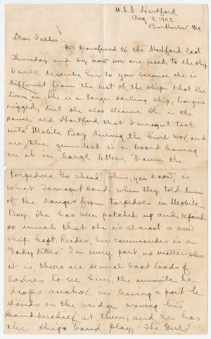 Primary view of object titled '[Letter from Chester W. Nimitz to William Nimitz, August 1903]'.