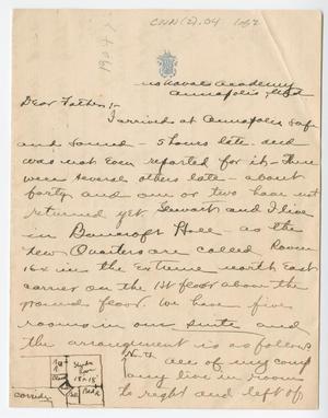 [Letter from Chester W. Nimitz to William Nimitz, 1903]