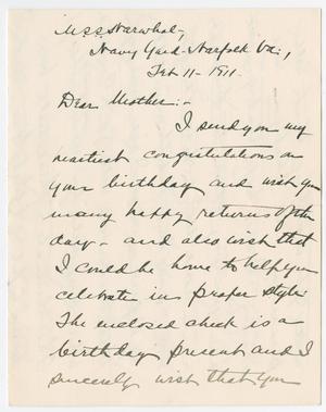 [Letter from Chester W. Nimitz to Anna Henke Nimitz, February 11, 1911]
