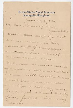 Primary view of object titled '[Letter from Chester W. Nimitz to his Grandfather, January 31, 1902]'.