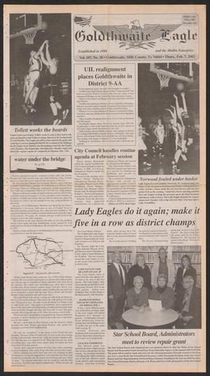 Primary view of object titled 'The Goldthwaite Eagle (Goldthwaite, Tex.), Vol. 107, No. 30, Ed. 1 Thursday, February 7, 2002'.