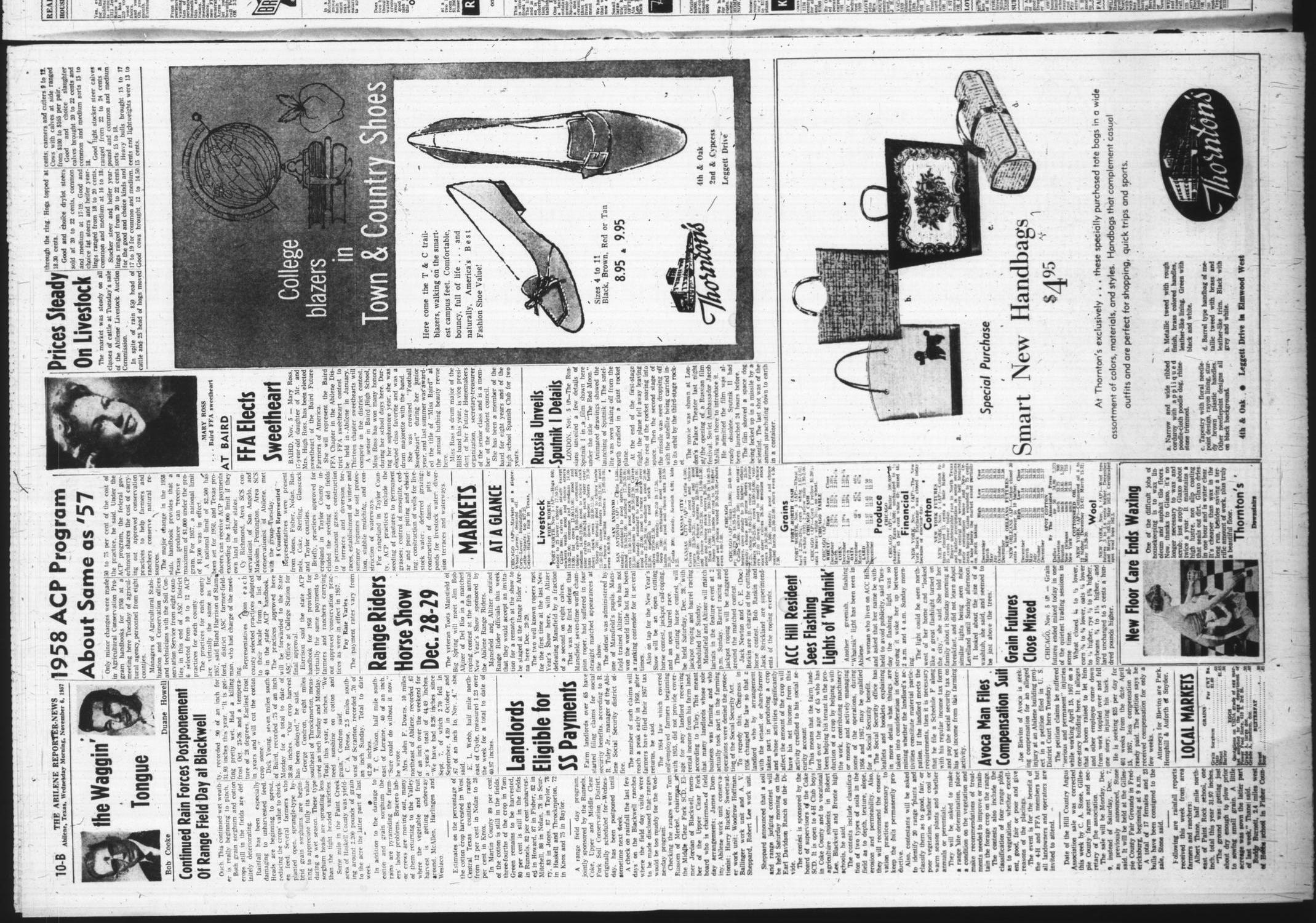 The Abilene Reporter-News (Abilene, Tex.), Vol. 77, No. 142, Ed. 1 Wednesday, November 6, 1957
                                                
                                                    [Sequence #]: 24 of 26
                                                