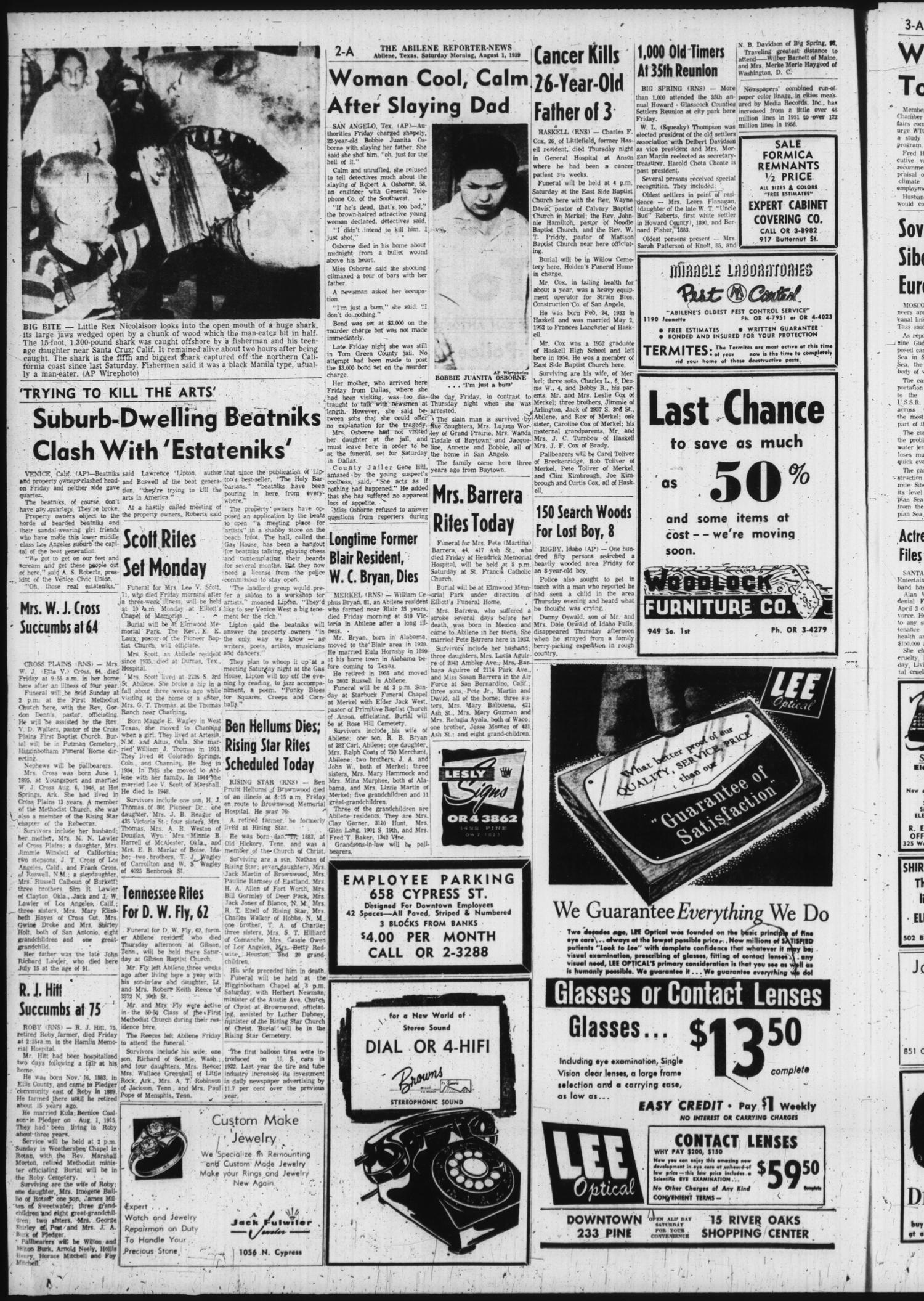 The Abilene Reporter-News (Abilene, Tex.), Vol. 79, No. 46, Ed. 1 Saturday, August 1, 1959
                                                
                                                    [Sequence #]: 2 of 24
                                                