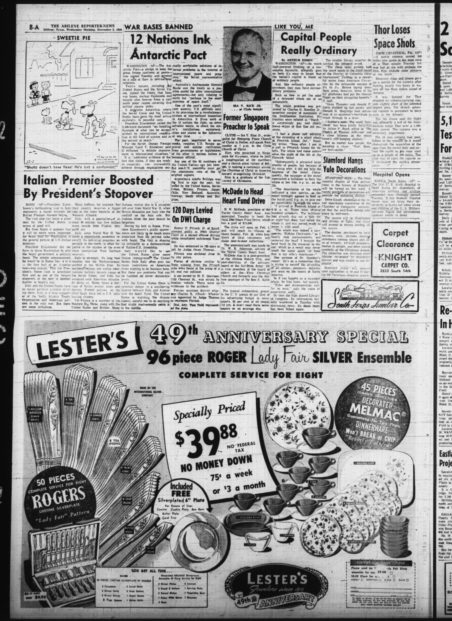 The Abilene Reporter-News (Abilene, Tex.), Vol. 79, No. 169, Ed. 1 Wednesday, December 2, 1959
                                                
                                                    [Sequence #]: 8 of 20
                                                