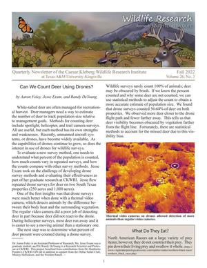 Wildlife Research, Volume 26, Number 3, Fall 2022