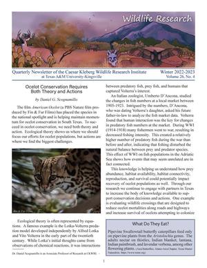Wildlife Research, Volume 26, Number 4, Winter 2022-2023