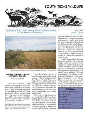 South Texas Wildlife, Volume 22, Number 3, Fall 2018