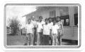 Photograph: [Class Standing in Front of  a Sunday  School Building]