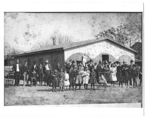 [Large Congregation in Front of a Wood-Slatted Church 2]