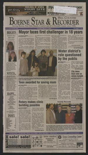 Primary view of object titled 'Boerne Star & Hill Country Recorder (Boerne, Tex.), Vol. 99, No. 12, Ed. 1 Tuesday, March 8, 2005'.