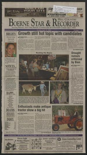 Boerne Star & Hill Country Recorder (Boerne, Tex.), Vol. 99, No. 24, Ed. 1 Tuesday, April 19, 2005
