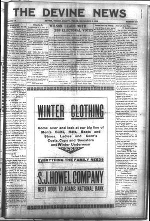 The Devine News (Devine, Tex.), Vol. 20, No. 29, Ed. 1 Thursday, November 9, 1916