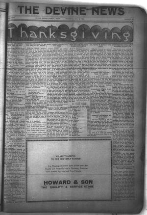 Primary view of object titled 'The Devine News (Devine, Tex.), Vol. 26, No. 26, Ed. 1 Thursday, November 30, 1922'.