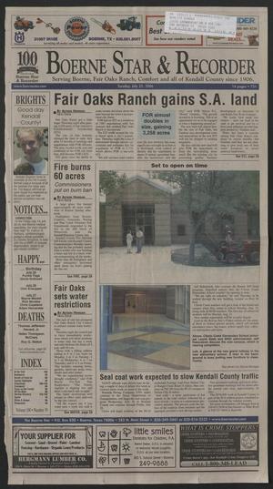 Primary view of object titled 'Boerne Star & Recorder (Boerne, Tex.), Vol. 100, No. 59, Ed. 1 Tuesday, July 25, 2006'.