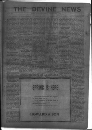 Primary view of object titled 'The Devine News (Devine, Tex.), Vol. 27, No. 51, Ed. 1 Thursday, April 10, 1924'.