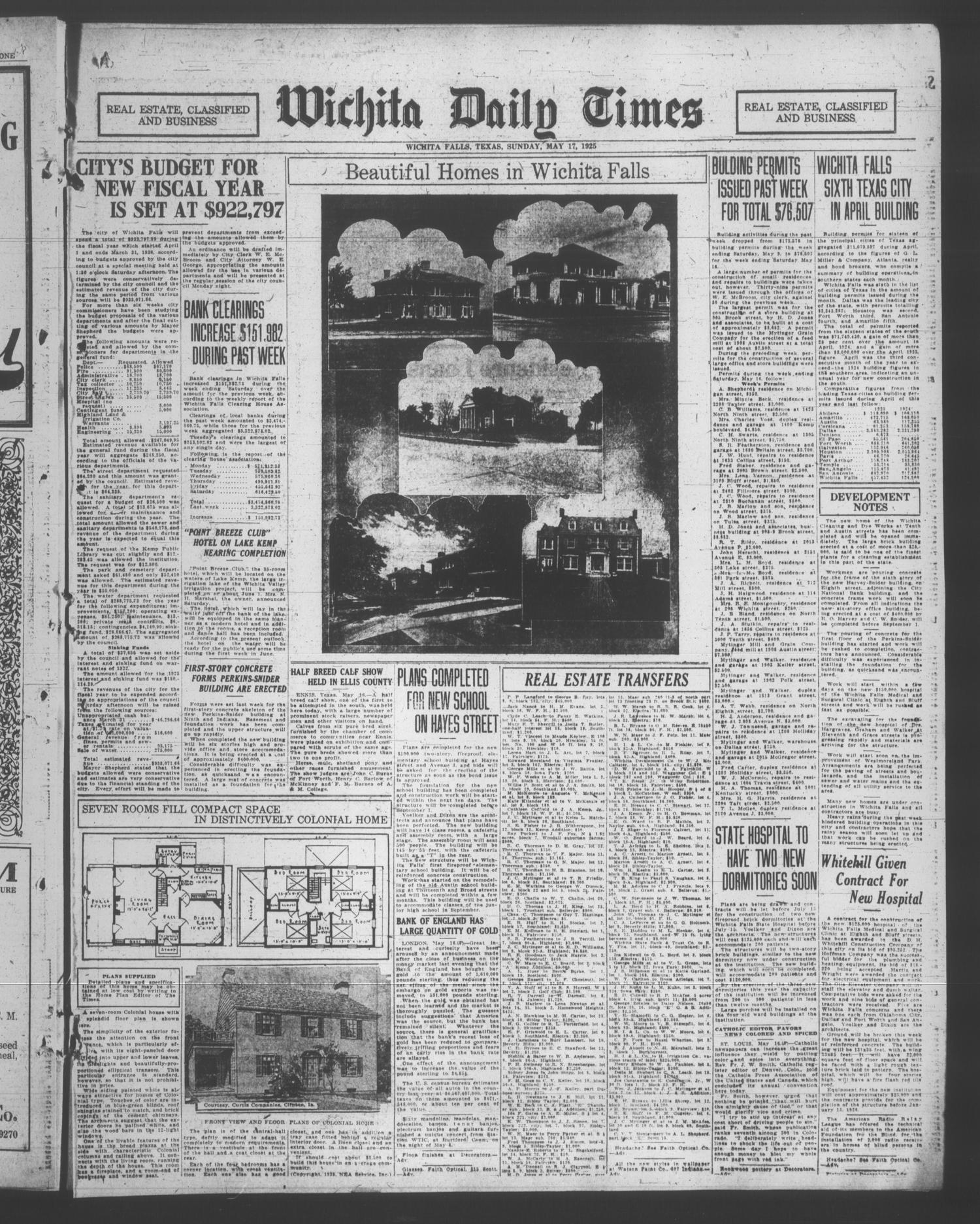 Wichita Daily Times (Wichita Falls, Tex.), Vol. 19, No. 4, Ed. 1 Sunday, May 17, 1925
                                                
                                                    [Sequence #]: 13 of 50
                                                