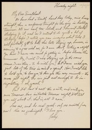 [Letter from Felix Butte to Elizabeth Kirkpatrick - October 27, 1922]