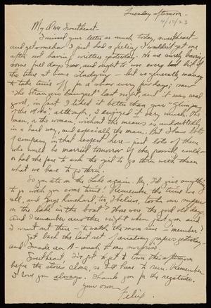 [Letter from Felix Butte to Elizabeth Kirkpatrick - April 10, 1923]