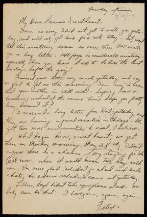 [Letter from Felix Butte to Elizabeth Kirkpatrick - April 24, 1923]