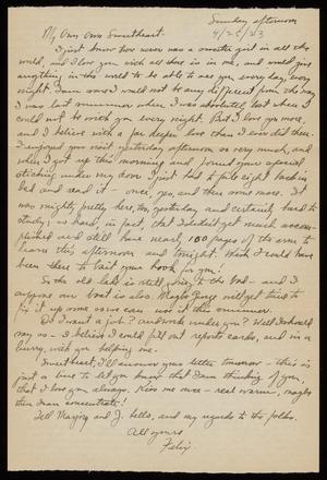 [Letter from Felix Butte to Elizabeth Kirkpatrick - Sunday April 25, 1923]