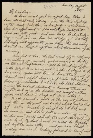 [Letter from Felix Butte to Elizabeth Kirkpatrick - April 29, 1923]