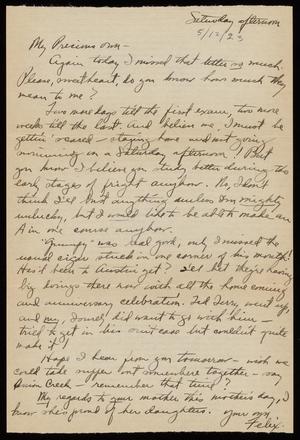 Primary view of object titled '[Letter from Felix Butte to Elizabeth Kirkpatrick - May 12, 1923]'.