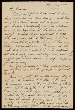 Primary view of object titled '[Letter from Felix Butte to Elizabeth Kirkpatrick - May 23, 1923]'.