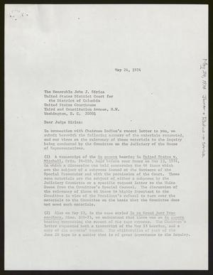 Primary view of object titled '[Letters to John J. Sirica, May 1974]'.