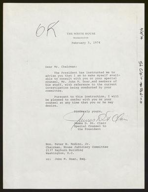 [Letter from James D. St. Clair to Peter W. Rodino, Jr., February 5, 1974]