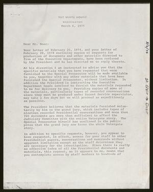 [Letter from James D. St. Clair to John Doar, March 6, 1974]