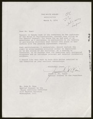 [Letter from James D. St. Clair to John Doar, March 8, 1974]