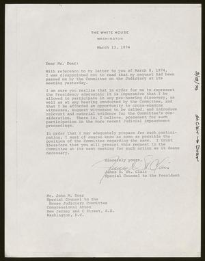 [Letter from James D. St. Clair to John Doar, March 13, 1974]