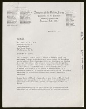 [Letter from John Doar to James D. St. Clair, March 15, 1974]