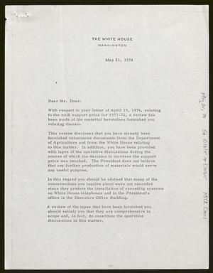 [Letter from James D. St. Clair to John Doar, May 21, 1974]