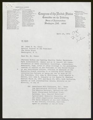[Letter from John Doar to James D. St. Clair, April 19, 1974]