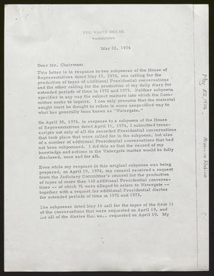 [Letter from Richard Nixon to Peter W. Rodino, Jr., March 5, 1974]