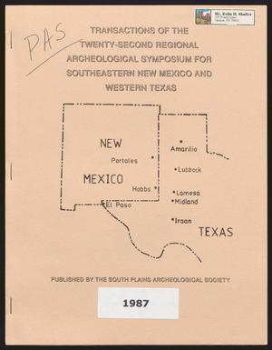 Primary view of object titled 'Transactions of the Regional Archeological Symposium for Southeastern New Mexico and Western Texas: 1986'.