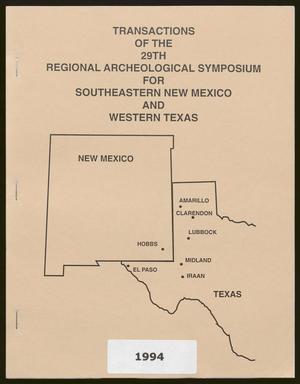Primary view of object titled 'Transactions of the Regional Archeological Symposium for Southeastern New Mexico and Western Texas: 1993'.