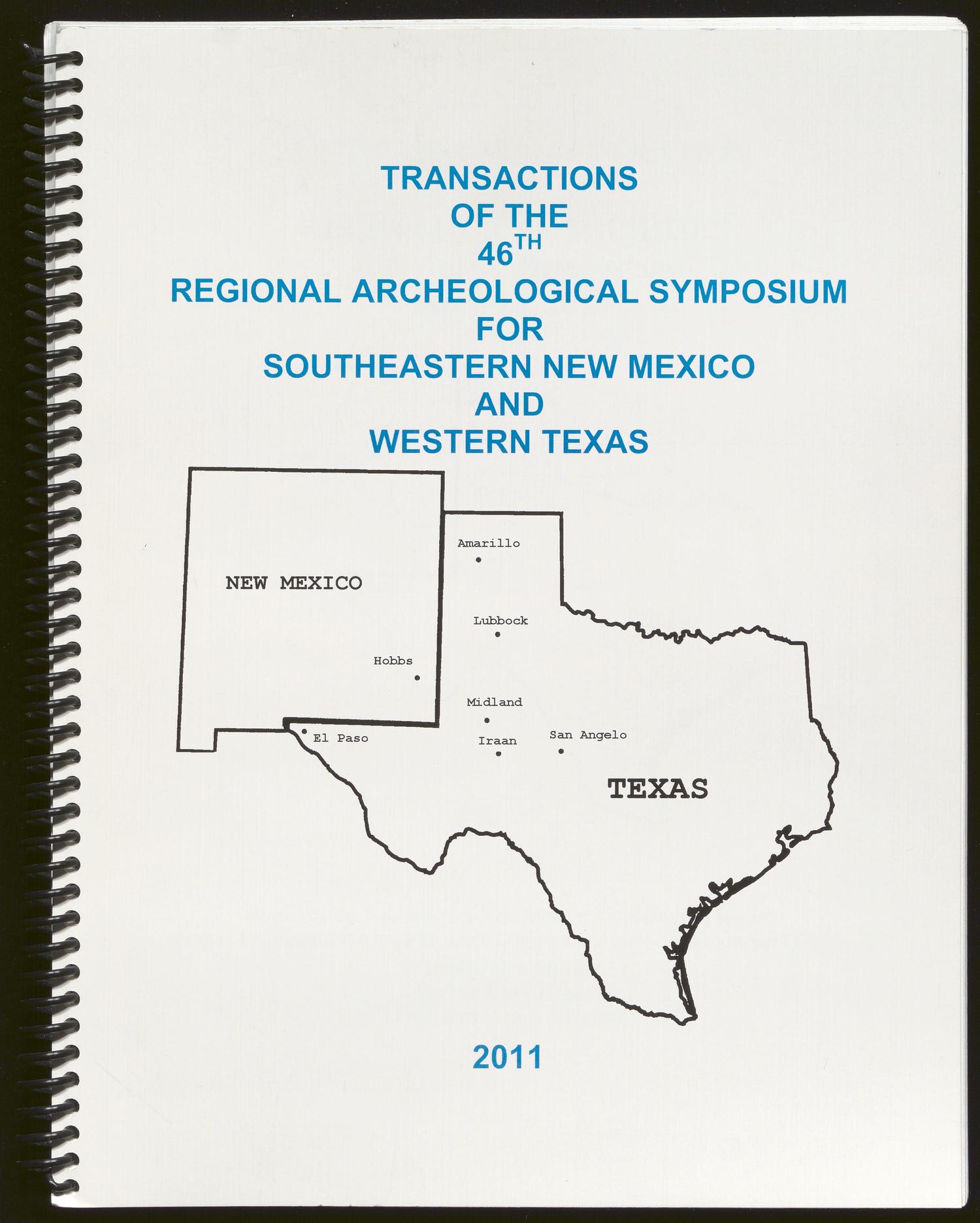 Transactions of the Regional Archeological Symposium for Southeastern New Mexico and Western Texas: 2010
                                                
                                                    Front Cover
                                                