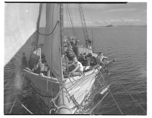 [Negative of Front and Deck View of the Evaleeta]