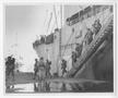 Thumbnail image of item number 1 in: '[Soldiers Filing Off Ship for Bayonet Training]'.