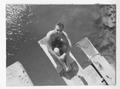 Thumbnail image of item number 1 in: '[Man Sits on Diving Board]'.