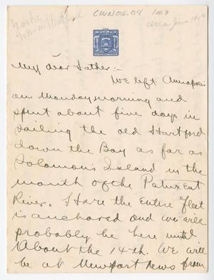 Primary view of object titled '[Letter from Chester W. Nimitz to William Nimitz, June 1904]'.