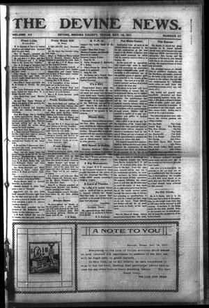 The Devine News. (Devine, Tex.), Vol. 15, No. 27, Ed. 1 Thursday, October 19, 1911