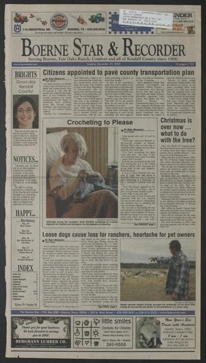 Primary view of object titled 'Boerne Star & Recorder (Boerne, Tex.), Vol. 99, No. 96, Ed. 1 Tuesday, December 27, 2005'.