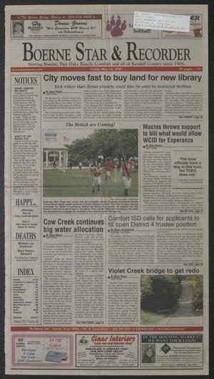 Primary view of object titled 'Boerne Star & Recorder (Boerne, Tex.), Vol. 101, No. 40, Ed. 1 Friday, May 18, 2007'.