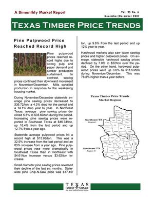 Texas Timber Price Trends, Volume 25, Number 6, November/December 2007