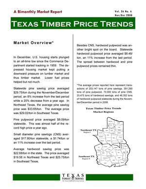 Texas Timber Price Trends, Volume 26, Number 6, November/December 2008