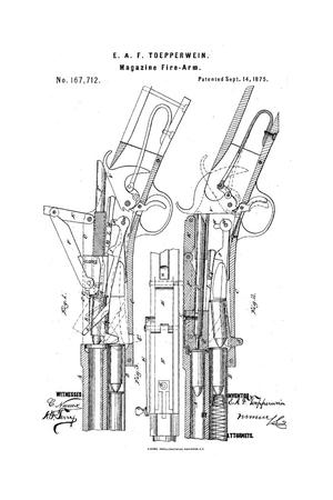 Primary view of object titled 'Improvement in Magazine Fire-Arms.'.